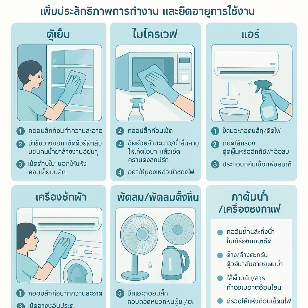 การเช็ดทำความสะอาดเครื่องใช้ไฟฟ้าในบ้านอย่างถูกวิธี เพื่อเพิ่มประสิทธิภาพการทำงานและยืดอายุการใช้งาน, detail: high
